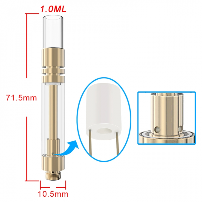 2.0mm4取入口オイル穴を通る最適の気流- CBD 510のカートリッジ